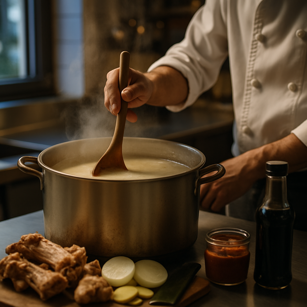 Ramen Brühe Herstellung bei Shoko Otani München
